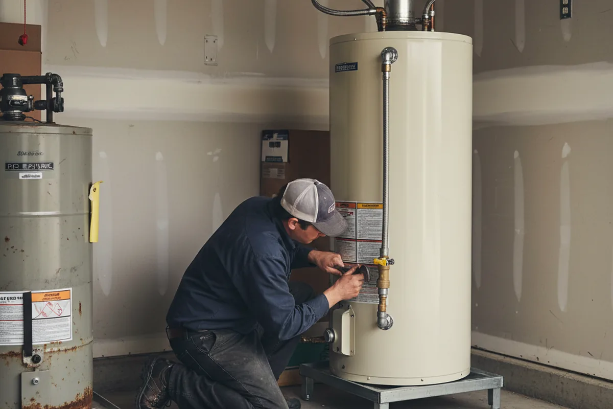 Water heater and shutoff valve replacement in Potomac